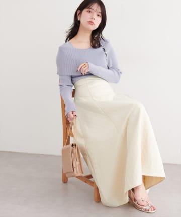 NICE CLAUP / OLIVE des OLIVE OUTLET(ナイスクラップ  / オリーブ デ オリーブ アウトレット) 【natural couture】エンボスジャガードスカート