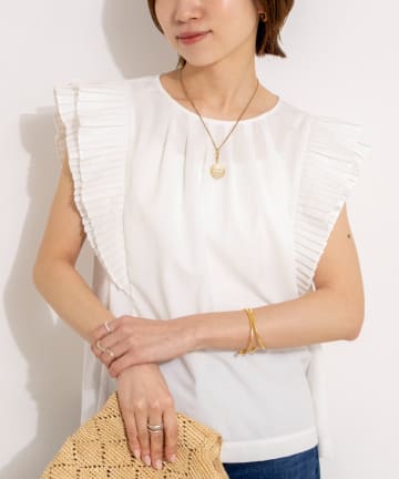 NOLLEY'S(ノーリーズ) ウォッシャブル高機能袖プリーツブラウス