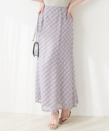 natural couture(ナチュラルクチュール) シアーチェックナロースカート