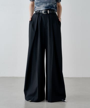 Lui's(ルイス) ポプリンストライプラップデザインパンツ