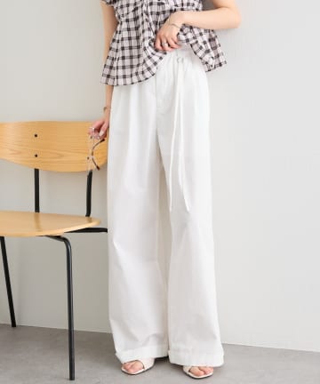 mystic(ミスティック) ワイドベルトタックパンツ