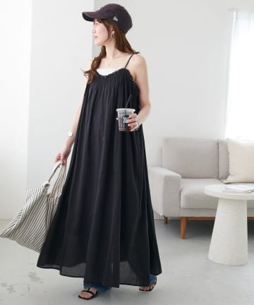 DISCOAT(ディスコート) 胸ギャザーキャミワンピース