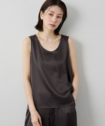 Whim Gazette(ウィム ガゼット) 【Drawing Numbers】ダブルサテンタンクブラウス