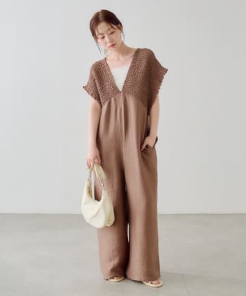 Kastane(カスタネ) 【WEB限定/前後2WAY/3サイズ展開】ギャザーオールインワン