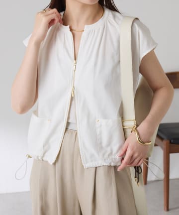 COLLAGE GALLARDAGALANTE(コラージュ ガリャルダガランテ) 【夏の羽織に◎】コットンシアーフレンチベスト