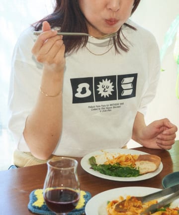 BIRTHDAY BAR(バースデイバー) 【POTLUCK PASTA PARTY】Tシャツ　2サイズ展開