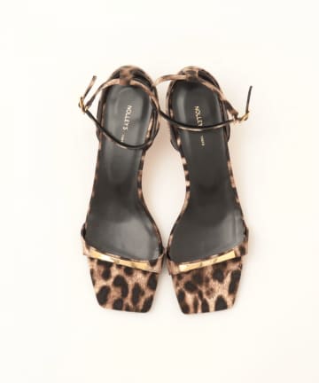 NOLLEY'S(ノーリーズ) NOLLEYS メタルバーレオパードサンダル