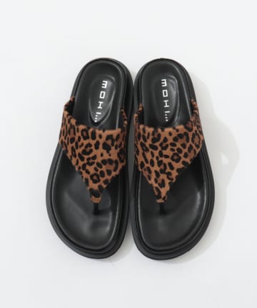 NOLLEY'S(ノーリーズ) 【MOHI/ モヒ】レオパード厚底トングサンダル