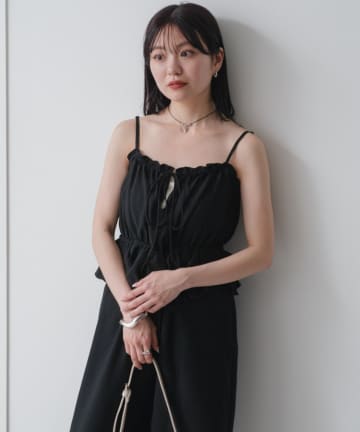Kastane(カスタネ) 【WEB限定/2サイズ展開/低身長サイズ】ペプラムキャミサロペット