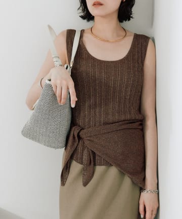 RIVE DROITE(リヴドロワ) 予約【アレンジ自在】ストール付ラメリブタンクトップ