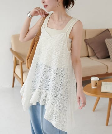 DISCOAT(ディスコート) 【WEB限定】レースキャミチュニック