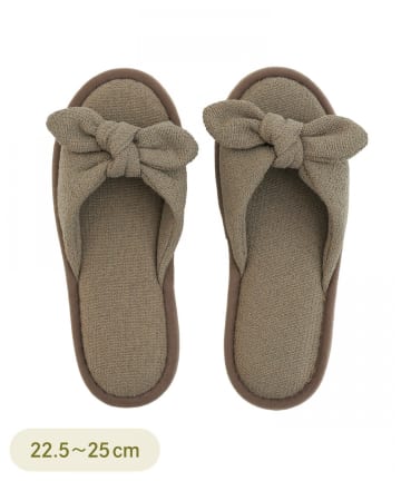 3COINS(スリーコインズ) 結びリボンスリッパ