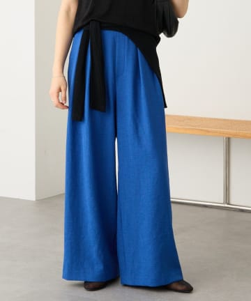 RIVE DROITE(リヴドロワ) 予約【防シワ性/紫外線防止】リネンライクタックワイドスラックス