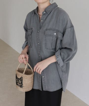 FREDY & GLOSTER(フレディ アンド グロスター) とろみデニムオーバーシャツ