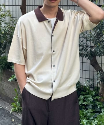 CIAOPANIC(チャオパニック) フェイクレイヤードニットポロシャツ