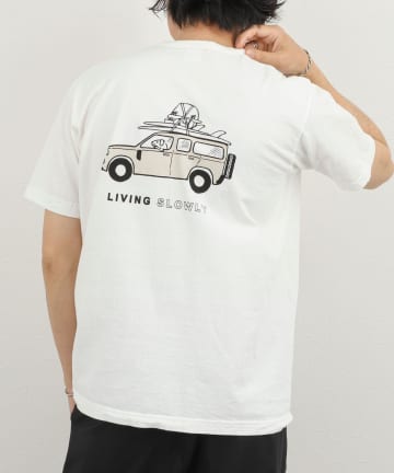 NOLLEY'S(ノーリーズ) 別注 SLOWLY WAGON プリントTシャツ