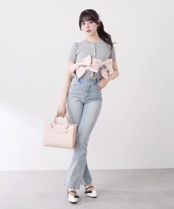 Belle Charme(ベルシャルム) Many Ribbon Cardigan