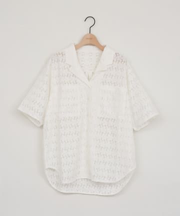 DISCOAT(ディスコート) 【WEB限定】開襟レースブラウス