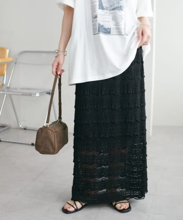 DISCOAT(ディスコート) カットレースナロースカート