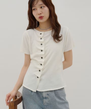 DISCOAT(ディスコート) 【umm.】ドレープ半袖カーディガン