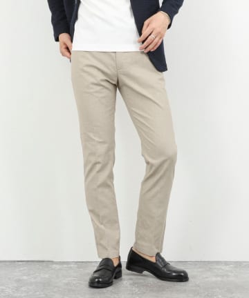 NOLLEY'S(ノーリーズ) 《ビジカジ対応》綿麻COOLMAX スリムフィットパンツ