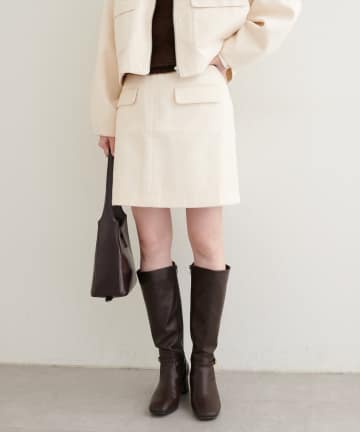 NICE CLAUP / OLIVE des OLIVE OUTLET(ナイスクラップ  / オリーブ デ オリーブ アウトレット) 【natural couture】ポケット付き台形スカート