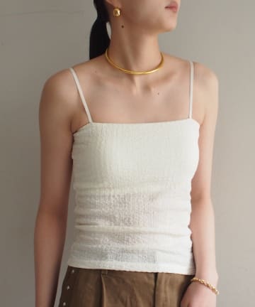 LOUNGEDRESS(ラウンジドレス) 【earthy_/アーシー】カップ付きジャガードキャミ