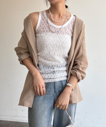 DOUDOU(ドゥドゥ) レースタンク