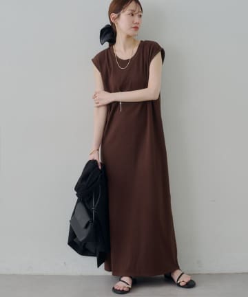 DISCOAT(ディスコート) 【Noka】Uネックリブワンピ