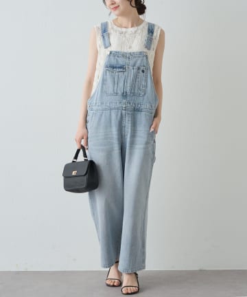 PUAL CE CIN(ピュアルセシン) 綿麻デニムサロペット