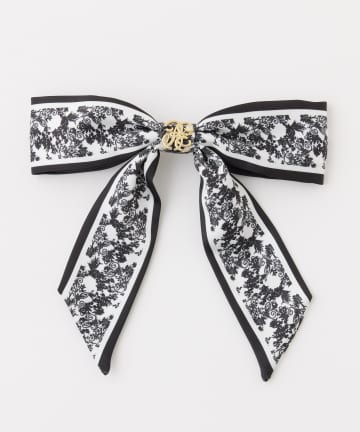 one after another NICE CLAUP(ワンアフターアナザー ナイスクラップ) 【Eliane Collection】ロゴエンブレム付きスカーフバレッタ