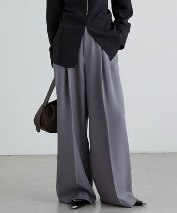 OUTLET(アウトレット) 【Lui's】脇ベルトデザイン2タックパンツ