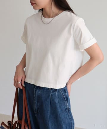 FREDY & GLOSTER(フレディ アンド グロスター) シルケットスムースクロップドTシャツ