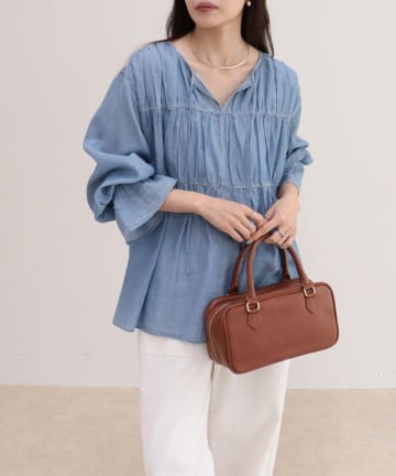 FREDY & GLOSTER(フレディ アンド グロスター) コットンボイルシアーデニムシャーリングブラウス