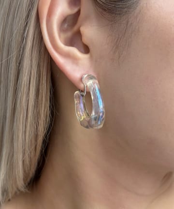 Lattice(ラティス) クリアフープイヤリング