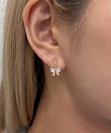 Lattice(ラティス) リボンストーンイヤリング