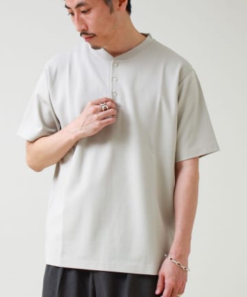 FREDY & GLOSTER(フレディ アンド グロスター) 【抗菌防臭】ポンチ素材 ヘンリーネックTシャツ
