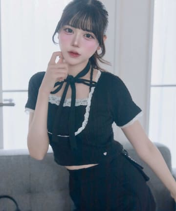 Belle Charme(ベルシャルム) Ribbon Lace Tops
