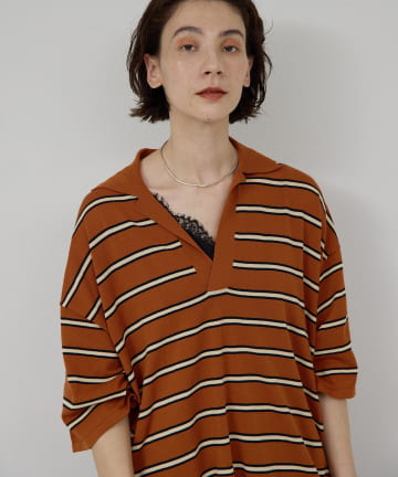 GALLARDAGALANTE(ガリャルダガランテ) 【近日予約開始】ボーダーニットポロ