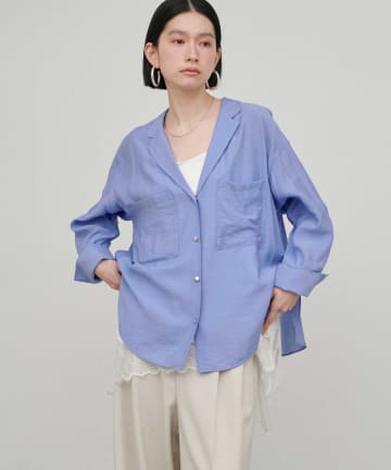 LARUTA(ラルータ) ［Web限定］Wポケットとろみシャツ