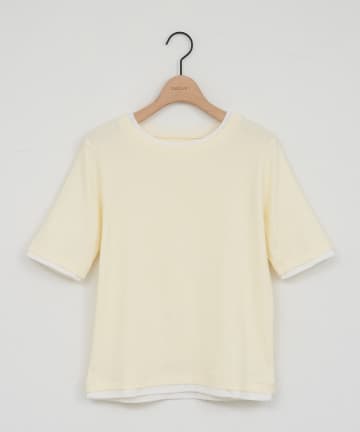 DISCOAT(ディスコート) レイヤード風半袖プルオーバー