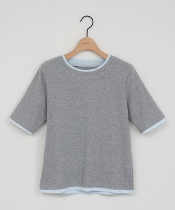 DISCOAT(ディスコート) レイヤード風半袖プルオーバー