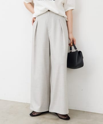 PUAL CE CIN(ピュアルセシン) 【接触冷感】ストレートシルエットスラックスパンツ