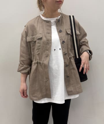 PUAL CE CIN(ピュアルセシン) ラミーノーカラーサファリジャケット