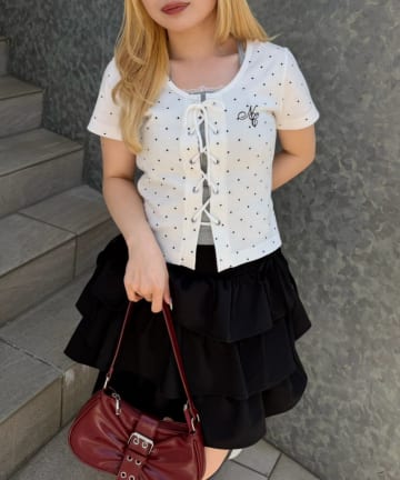 NICE CLAUP / OLIVE des OLIVE OUTLET(ナイスクラップ  / オリーブ デ オリーブ アウトレット) 【continuer】レースUPドッキングプルオーバー