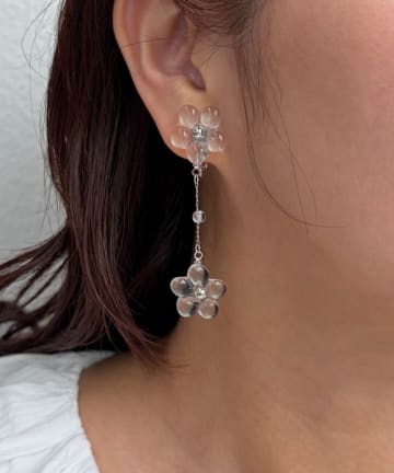 Lattice(ラティス) クリアフラワーイヤリング