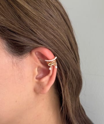 Lattice(ラティス) パールリボンイヤカフ