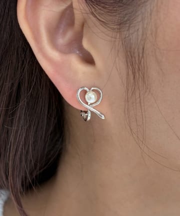 Lattice(ラティス) ハートパールイヤリング