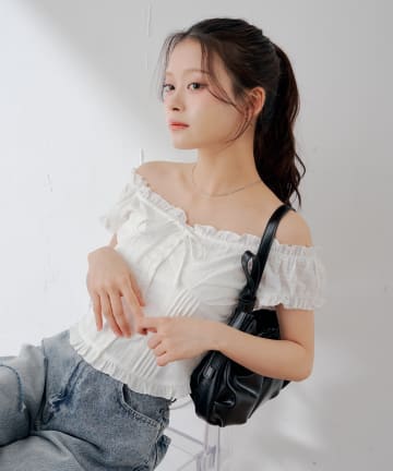 Chico(チコ) コットンレースノースリブラウス