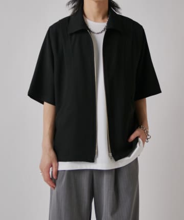 Lui's(ルイス) レイヤードジップ半袖シャツ